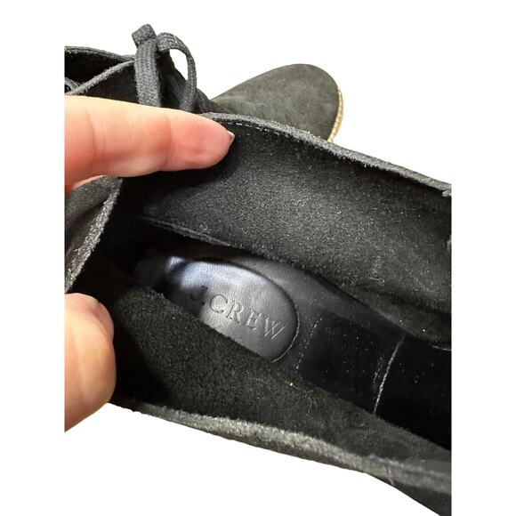 J.Crew Black MacAlister Suede Block High Heel Ankle Boots Lace Up Size 11 - Picture 8 of 8